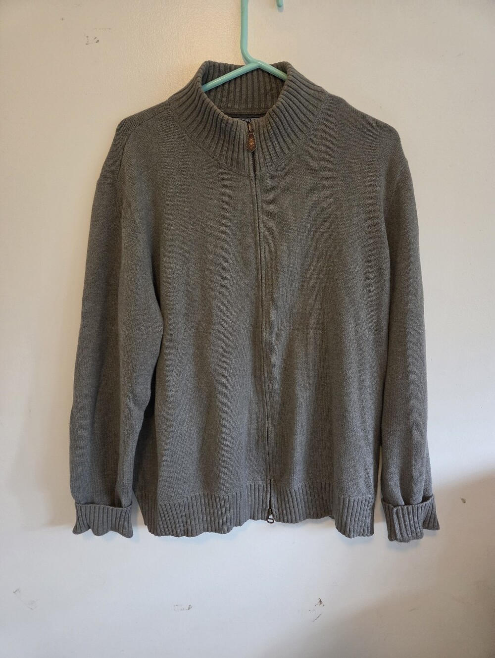 American Living Gray Full-Zip Sweater Jacket — XL